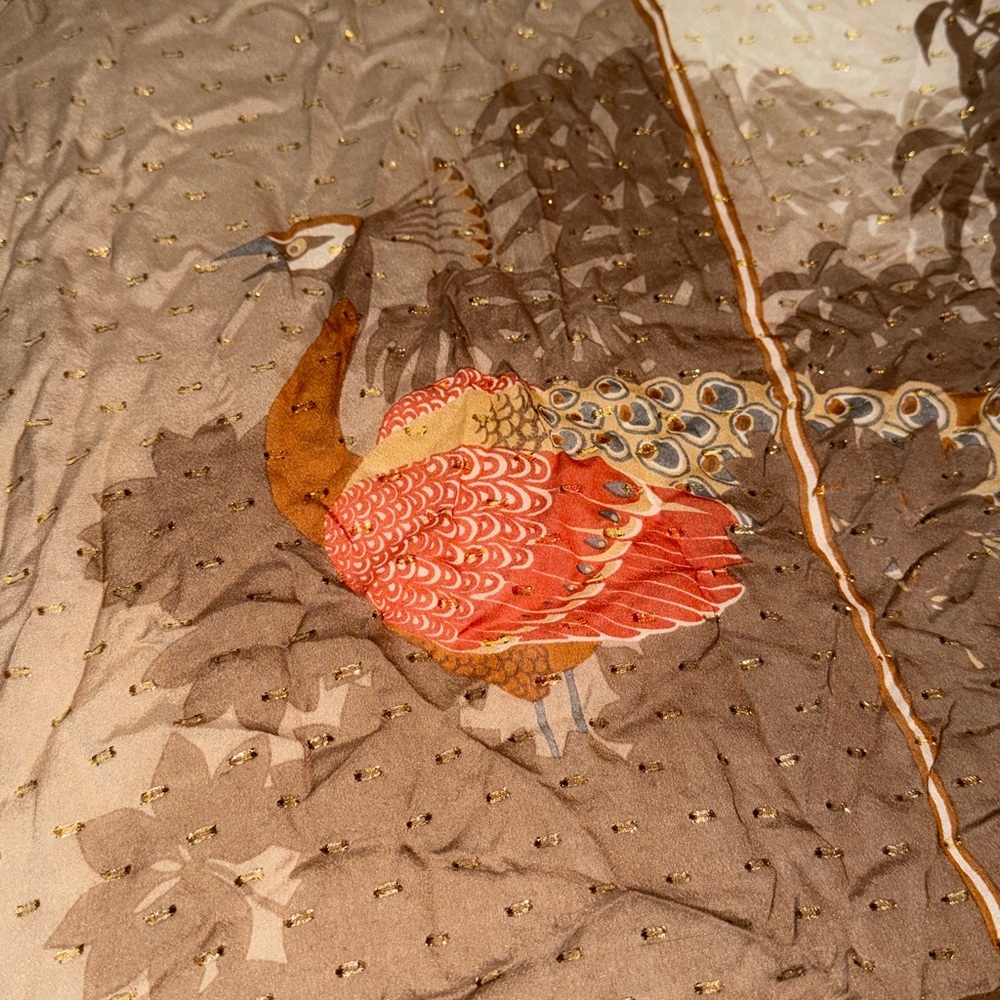 Jean Paton Elegant Peacock Print Scarf - Picture 6 of 6